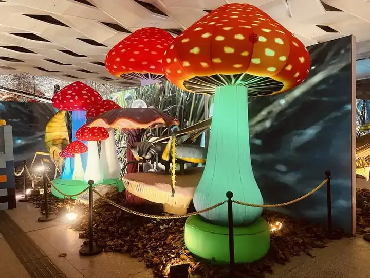 Giant flower & mushroom decoration rental
